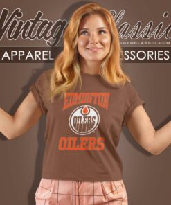 Vintage Nhl Edmonton Oilers Big Logo Women T Shirt