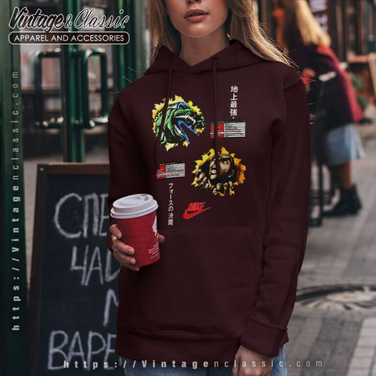 Vintage Nike Charles Barkley Vs Godzilla Tour 1992 Hoodie Vintage Nike Charles Barkley Vs Godzilla Tour 1992 Hoodie
