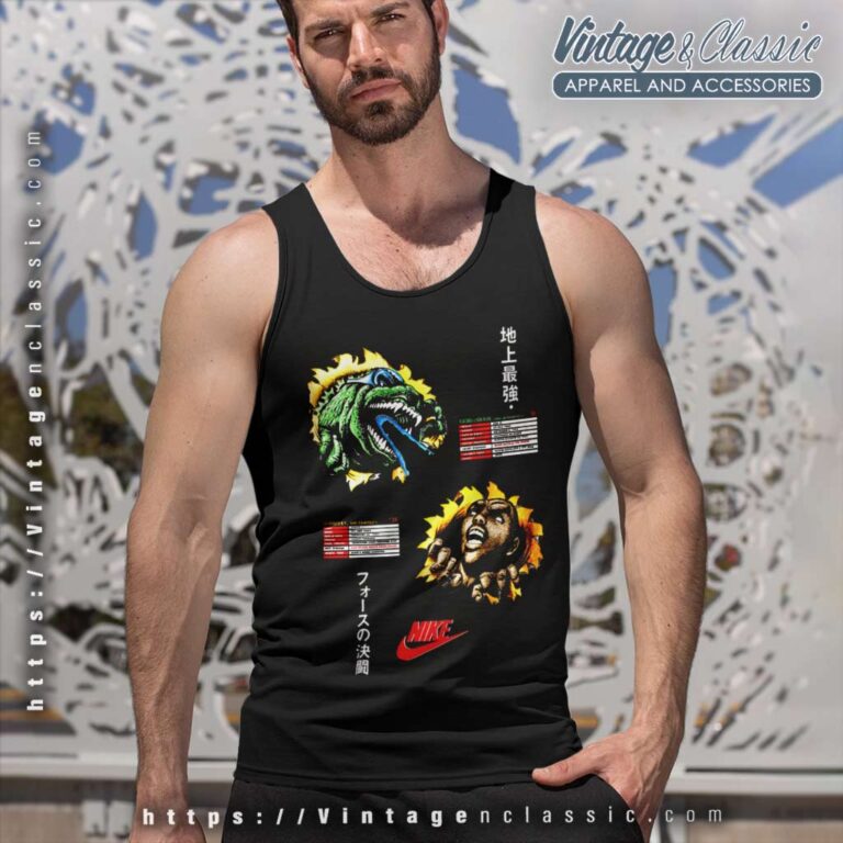 Vintage Nike Charles Barkley Vs Godzilla Tour 1992 Tank Top Racerback Vintage Nike Charles Barkley Vs Godzilla Tour 1992 Tank Top Racerback
