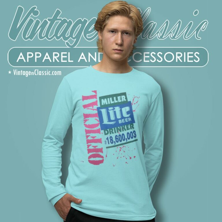 Vintage Official Miller Lite Beer Drinker 18600003 Long Sleeve Tee Vintage Official Miller Lite Beer Drinker 18600003 Long Sleeve Tee