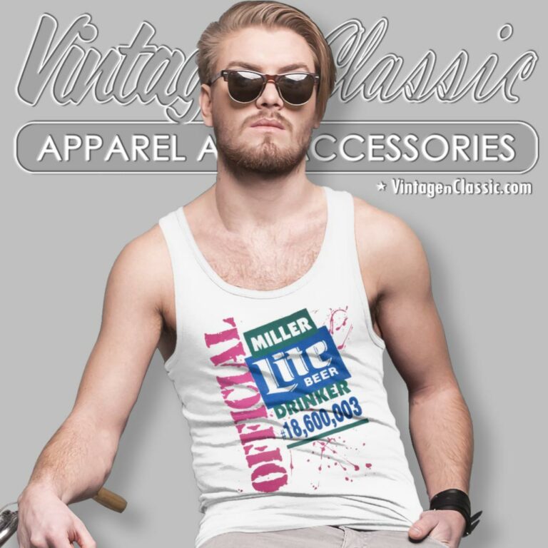 Vintage Official Miller Lite Beer Drinker 18600003 Tank Top Racerback Vintage Official Miller Lite Beer Drinker 18600003 Tank Top Racerback