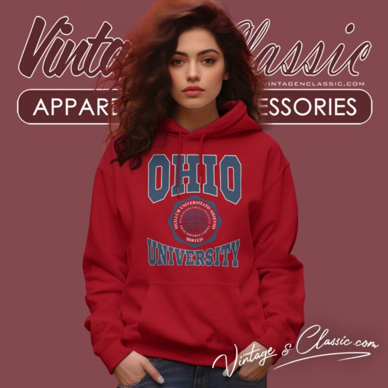 Vintage Ohio University Big Logo Hoodie Vintage Ohio University Big Logo Hoodie
