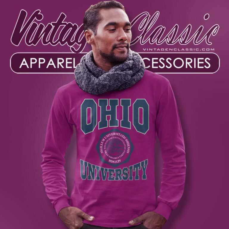 Vintage Ohio University Big Logo Long Sleeve Tee Vintage Ohio University Big Logo Long Sleeve Tee