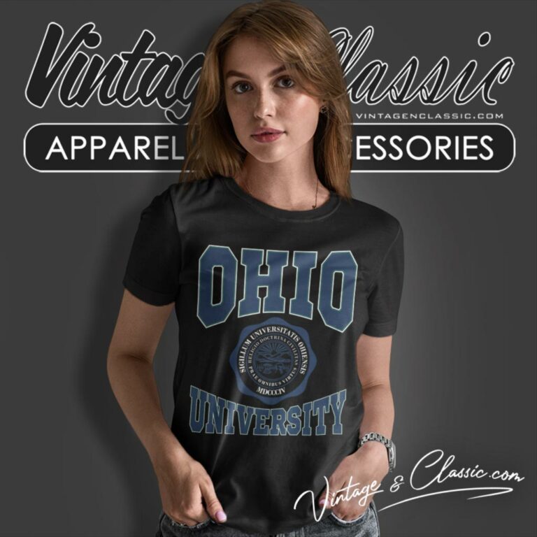 Vintage Ohio University Big Logo Women T Shirt Vintage Ohio University Big Logo Women T Shirt