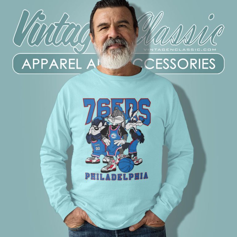 Vintage Philadelphia 76ers Looney Tunes Nba Basketball Long Sleeve Tee Vintage Philadelphia 76ers Looney Tunes Nba Basketball Long Sleeve Tee