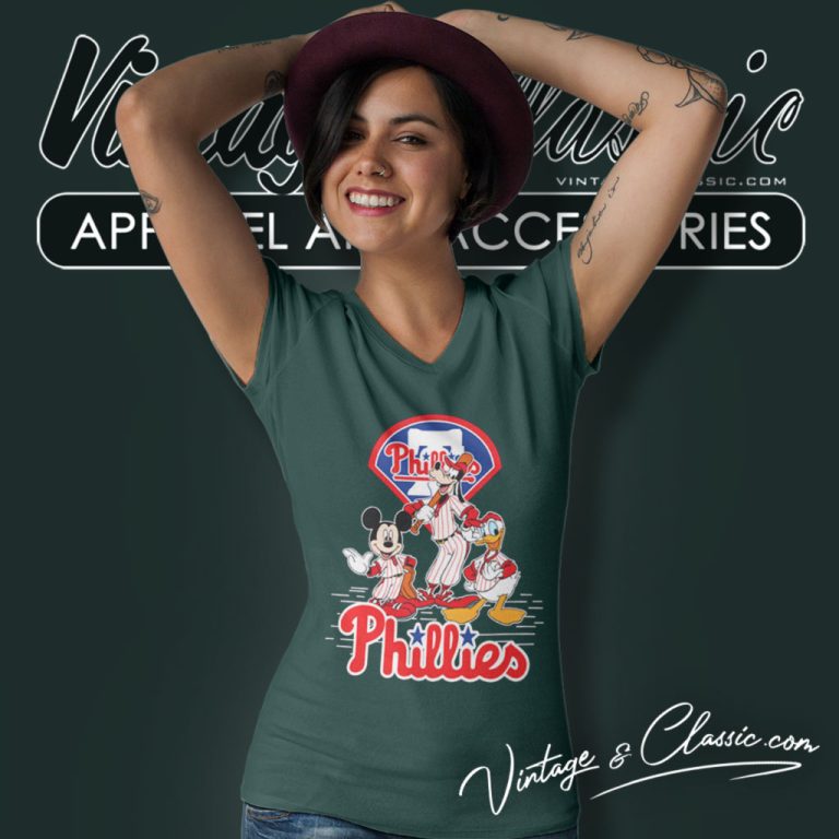 Vintage Philadelphia Phillies Disney Mlb V Neck TShirt Vintage Philadelphia Phillies Disney Mlb V Neck TShirt