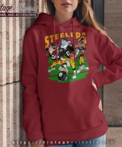 Vintage Pittsburgh Steelers Looney Tunes 90s Nfl Football Cartoon Hoodie