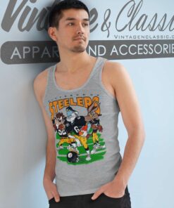 Vintage Pittsburgh Steelers Looney Tunes 90s Nfl Football Cartoon Tank Top Racerback