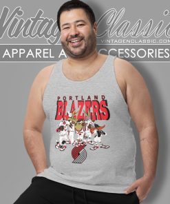 Vintage Portland Trail Blazers Looney Tunes Nba Basketball Tank Top Racerback