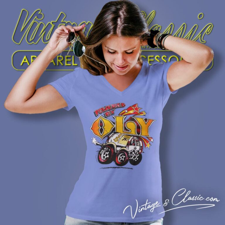Vintage Powered By Oly Beer V Neck TShirt Vintage Powered By Oly Beer V Neck TShirt