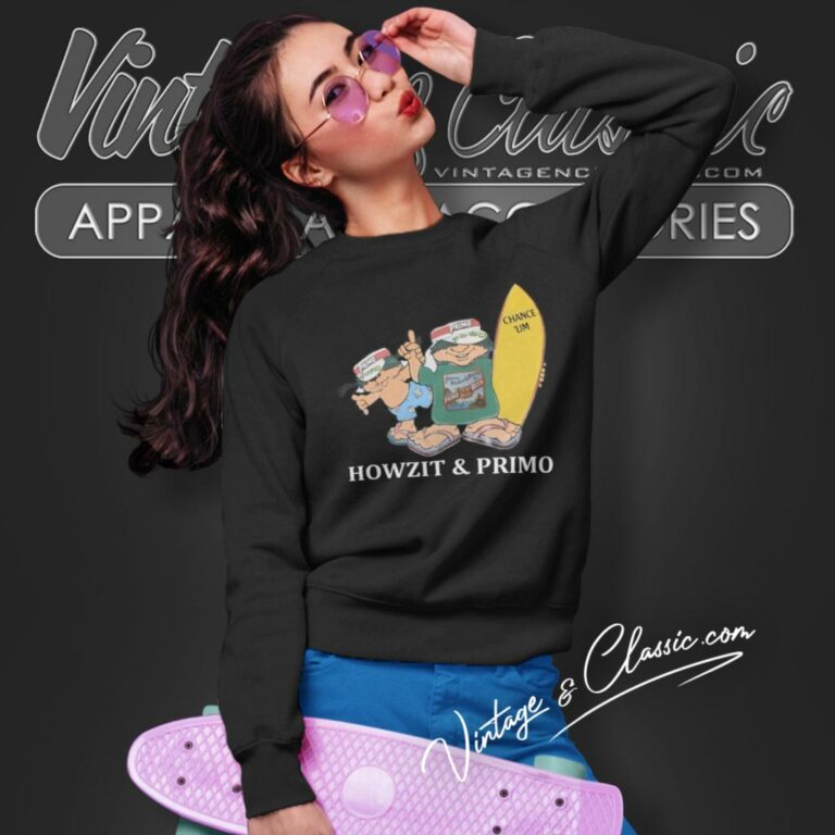 Vintage Primo Beer Mascots Howzit Surfer Sweatshirt Vintage Primo Beer Mascots Howzit Surfer Sweatshirt