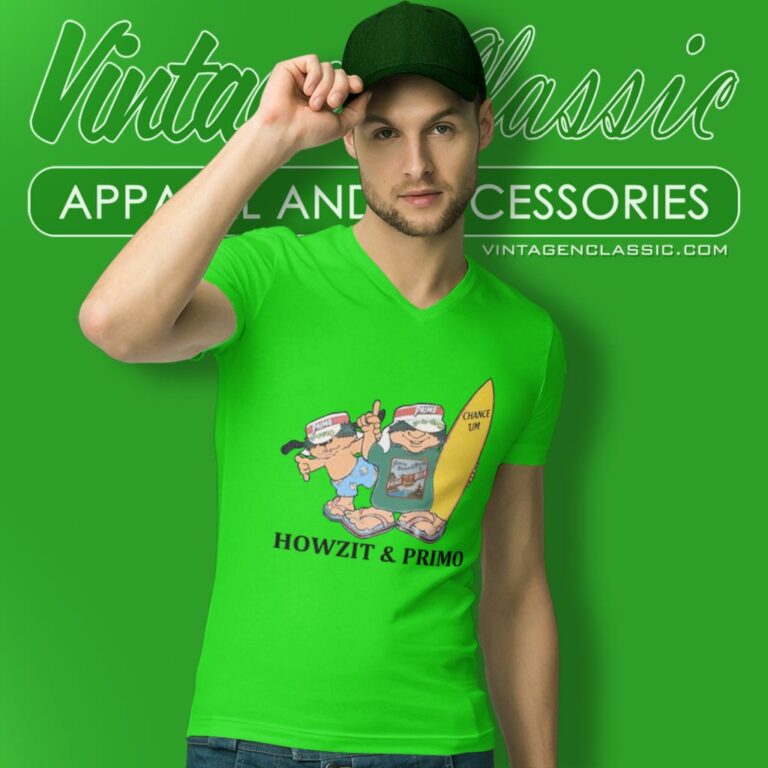 Vintage Primo Beer Mascots Howzit Surfer V Neck TShirt Vintage Primo Beer Mascots Howzit Surfer V Neck TShirt