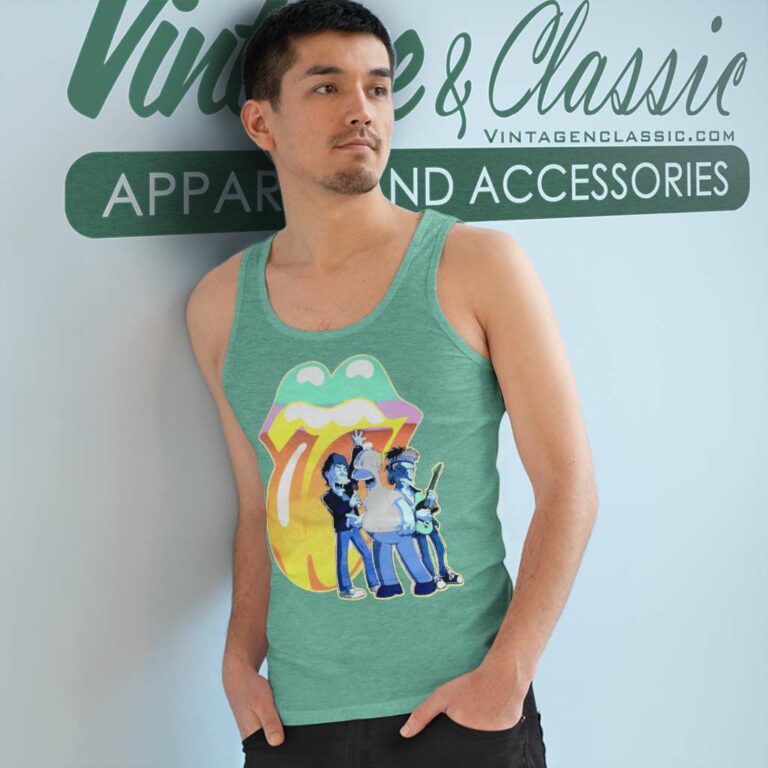 Vintage Rolling Stones X The Simpsons Tank Top Racerback 1 Vintage Rolling Stones X The Simpsons Tank Top Racerback 1