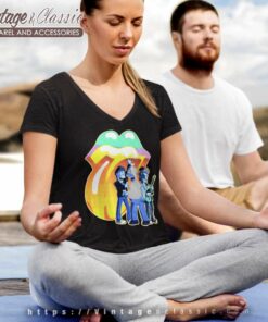 Vintage Rolling Stones X The Simpsons V Neck TShirt 1