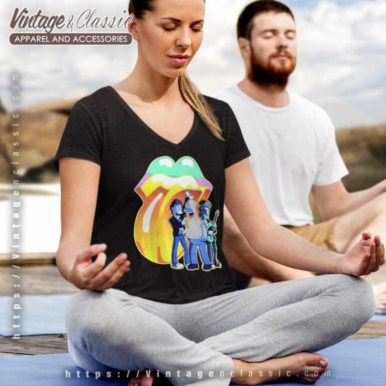 Vintage Rolling Stones X The Simpsons V Neck TShirt 1 Vintage Rolling Stones X The Simpsons V Neck TShirt 1