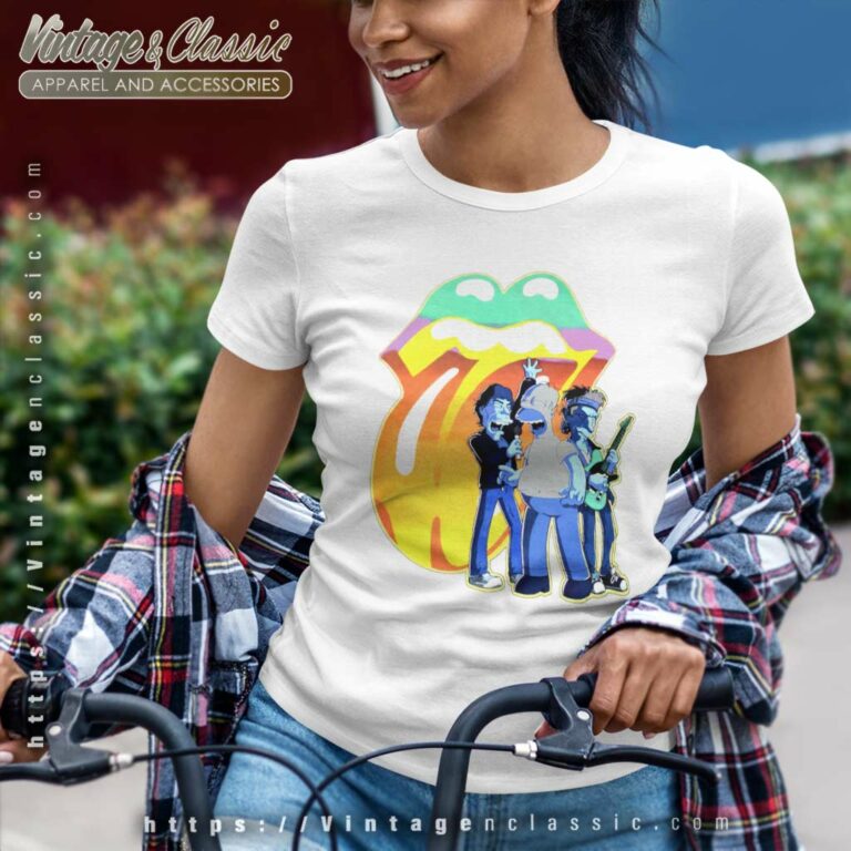 Vintage Rolling Stones X The Simpsons Women TShirt 1 Vintage Rolling Stones X The Simpsons Women TShirt 1
