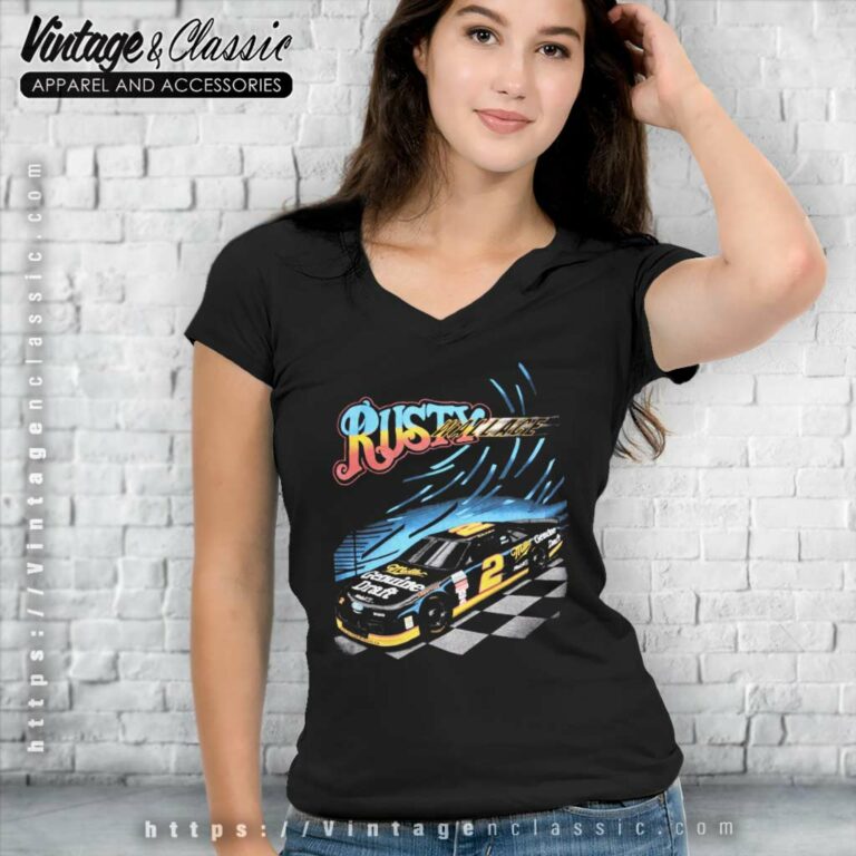 Vintage Rusty Wallace Miller Genius Draft Nascar V Neck TShirt Vintage Rusty Wallace Miller Genius Draft Nascar V Neck TShirt