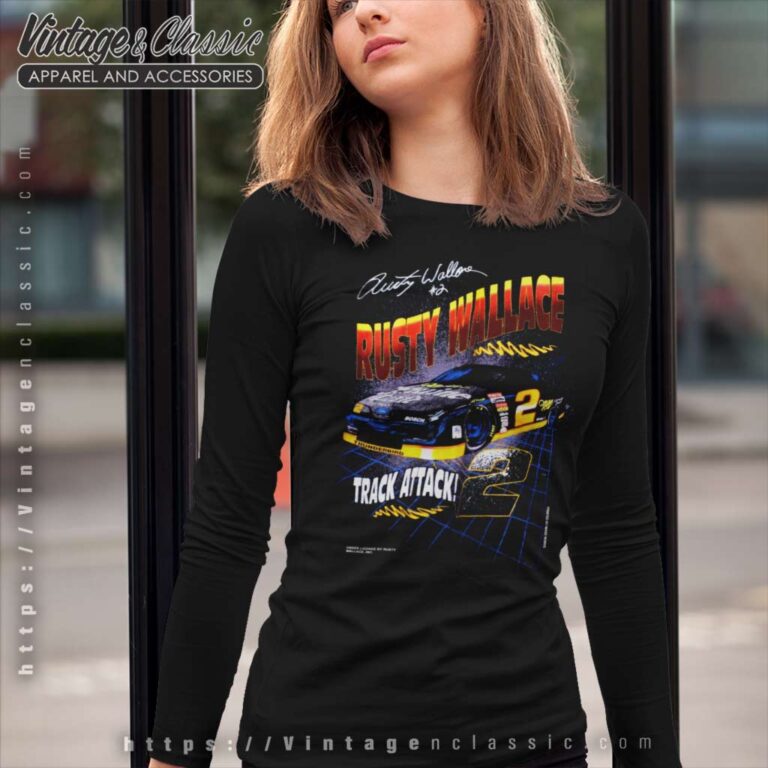 Vintage Rusty Wallace Track Attack Nascar Long Sleeve Tee Vintage Rusty Wallace Track Attack Nascar Long Sleeve Tee