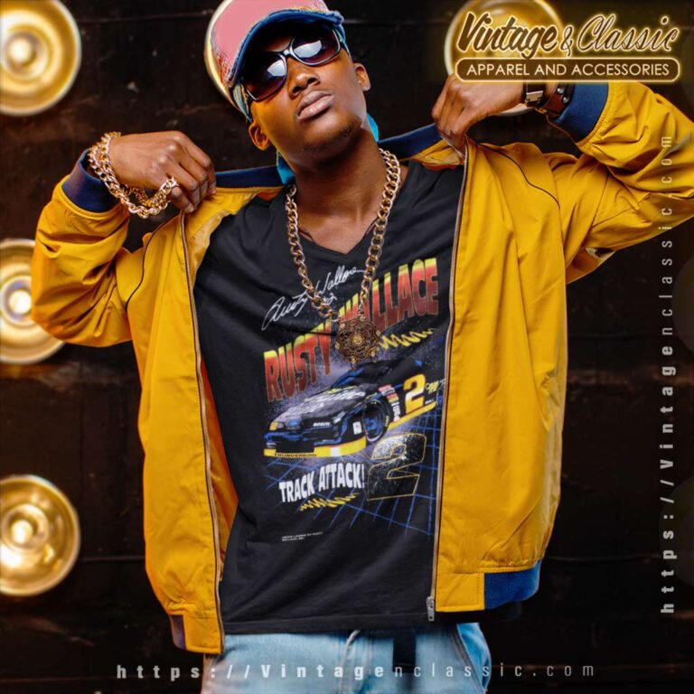 Vintage Rusty Wallace Track Attack Nascar V Neck TShirt Vintage Rusty Wallace Track Attack Nascar V Neck TShirt