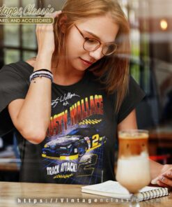 Vintage Rusty Wallace Track Attack Nascar Women TShirt