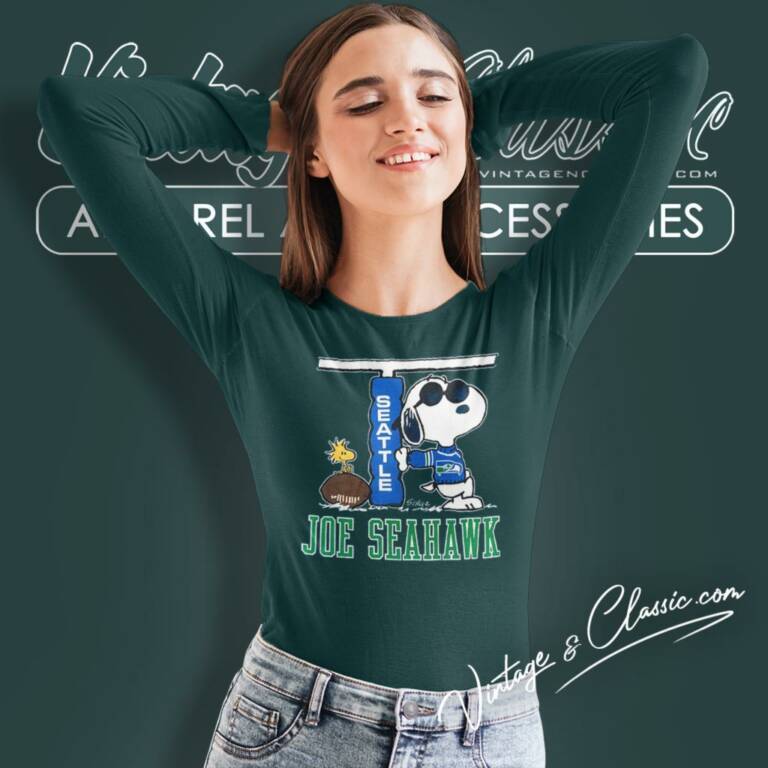 Vintage Seattle Seahawks Snoopy Joe Cool Long Sleeve Tee Vintage Seattle Seahawks Snoopy Joe Cool Long Sleeve Tee