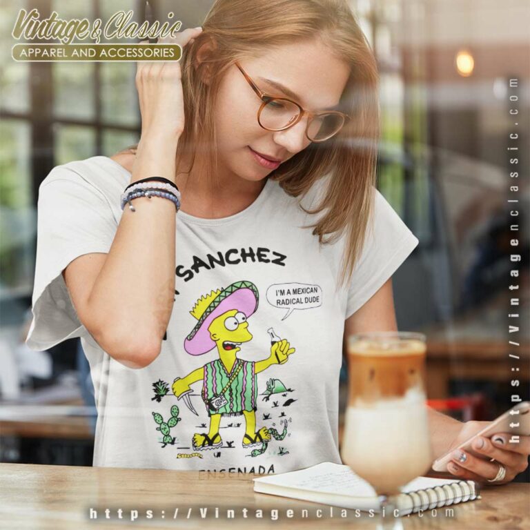Vintage Simpsons Bart Sanchez Mexico Women TShirt Vintage Simpsons Bart Sanchez Mexico Women TShirt