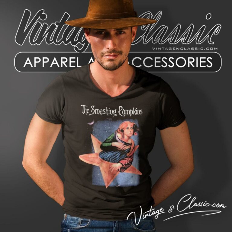 Vintage Smashing Pumpkins Album Mellon Collie V Neck TShirt Vintage Smashing Pumpkins Album Mellon Collie V Neck TShirt