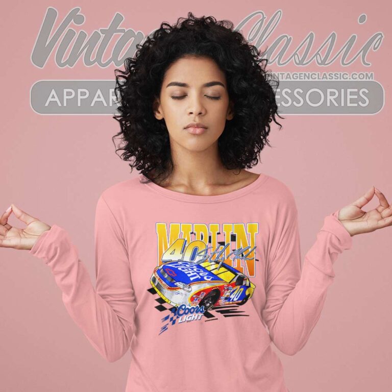 Vintage Sterling Marlin Coors Light Nascar Long Sleeve Tee Vintage Sterling Marlin Coors Light Nascar Long Sleeve Tee