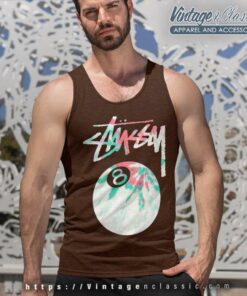 Vintage Stussy 8 Ball Big Logo Tank Top Racerback