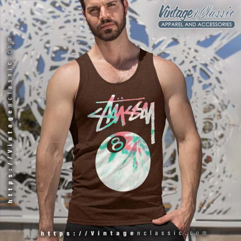 Vintage Stussy 8 Ball Big Logo Tank Top Racerback Vintage Stussy 8 Ball Big Logo Tank Top Racerback