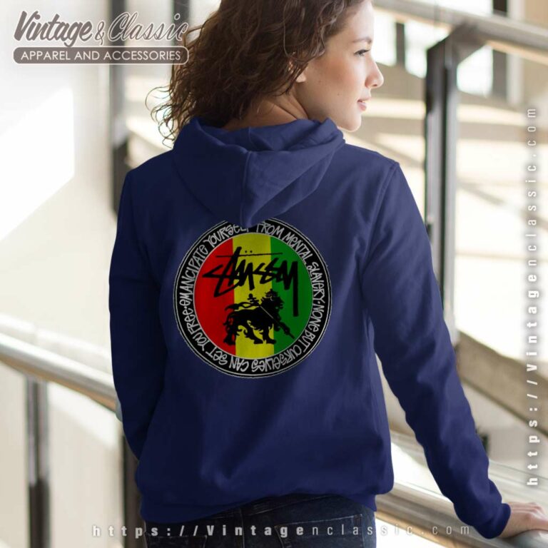 Vintage Stussy Feelin Irie Rasta Lion Tribe Of Judah Women Hoodie Back Side Vintage Stussy Feelin Irie Rasta Lion Tribe Of Judah Women Hoodie Back Side