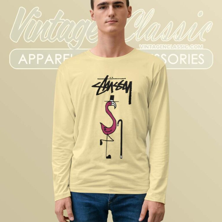 Vintage Stussy Flamingo Graphic Long Sleeve Tee Vintage Stussy Flamingo Graphic Long Sleeve Tee