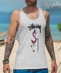 Vintage Stussy Flamingo Graphic Tank Top Racerback