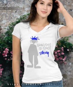 Vintage Stussy Knowledge Is King V Neck TShirt
