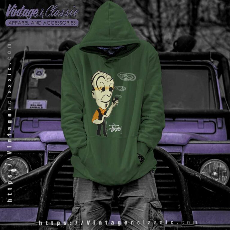 Vintage Stussy Old Man Cigar Hoodie Vintage Stussy Old Man Cigar Hoodie