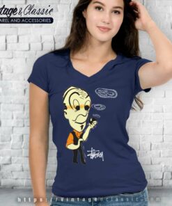 Vintage Stussy Old Man Cigar V Neck TShirt