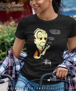 Vintage Stussy Old Man Cigar Women TShirt