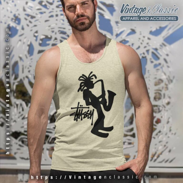 Vintage Stussy Rasta Saxophone Tank Top Racerback Vintage Stussy Rasta Saxophone Tank Top Racerback