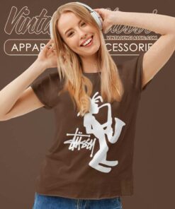 Vintage Stussy Rasta Saxophone Women TShirt