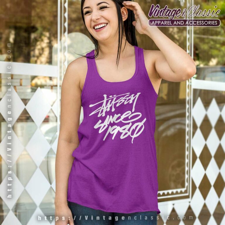 Vintage Stussy Since 1980 Logo Tank Top Racerback Vintage Stussy Since 1980 Logo Tank Top Racerback