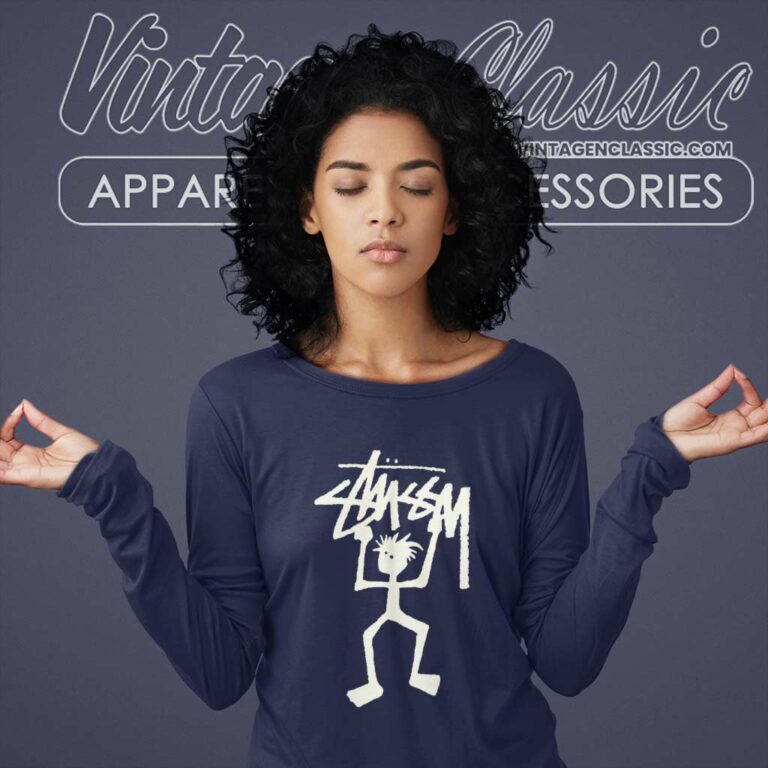 Vintage Stussy Stickman Skate Hip Hop Long Sleeve Tee Vintage Stussy Stickman Skate Hip Hop Long Sleeve Tee