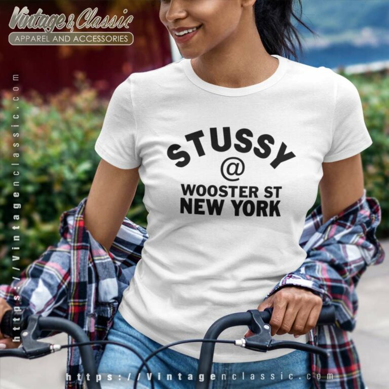 Vintage Stussy Wooster St New York Women TShirt Vintage Stussy Wooster St New York Women TShirt