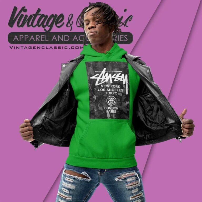Vintage Stussy World Tour Streetwear Hoodie Vintage Stussy World Tour Streetwear Hoodie