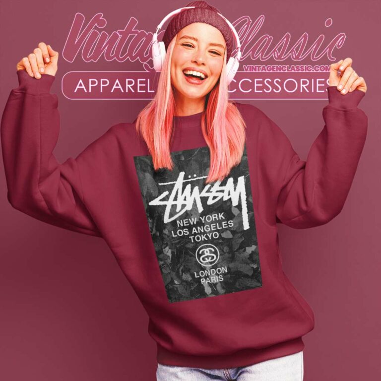 Vintage Stussy World Tour Streetwear Sweatshirt Vintage Stussy World Tour Streetwear Sweatshirt