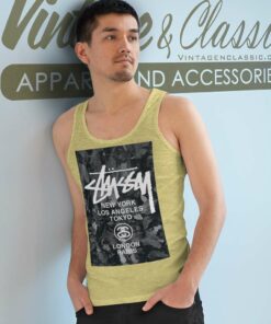 Vintage Stussy World Tour Streetwear Tank Top Racerback
