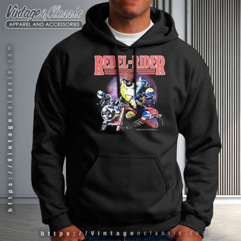 Vintage Taz Tasmanian Devil Rebel Rider Hoodie Vintage Taz Tasmanian Devil Rebel Rider Hoodie