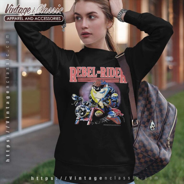 Vintage Taz Tasmanian Devil Rebel Rider Sweatshirt Vintage Taz Tasmanian Devil Rebel Rider Sweatshirt