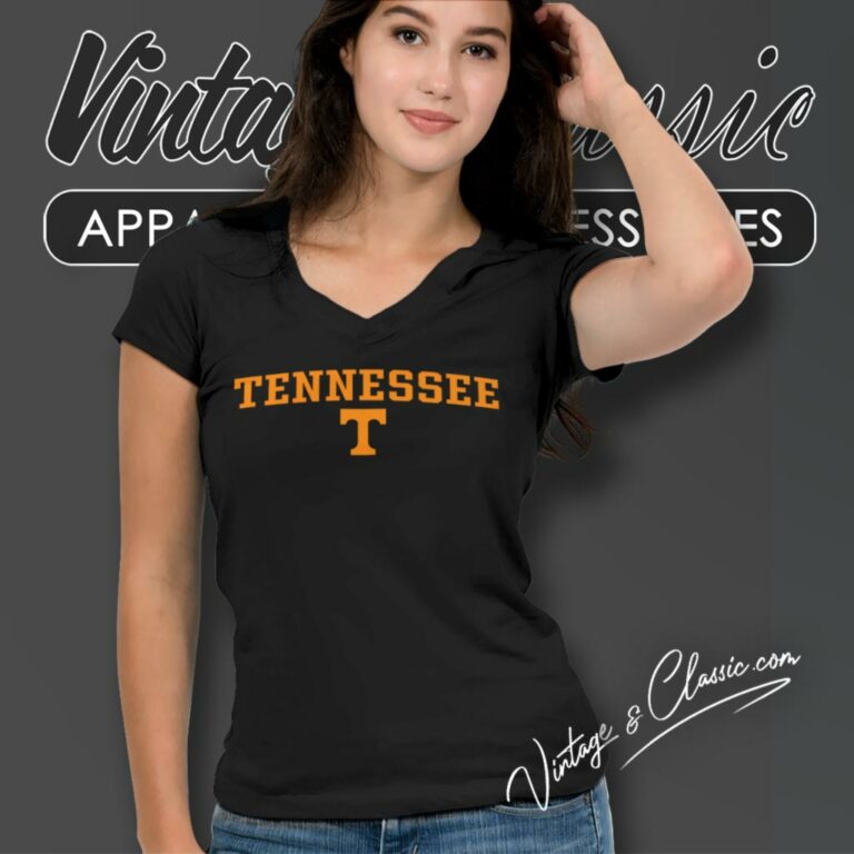 Vintage Tennessee Volunteers Logo V Neck TShirt Vintage Tennessee Volunteers Logo V Neck TShirt