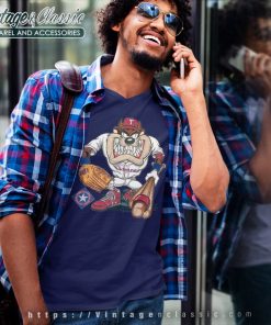 Vintage Texas Rangers Looney Tunes Taz V Neck TShirt