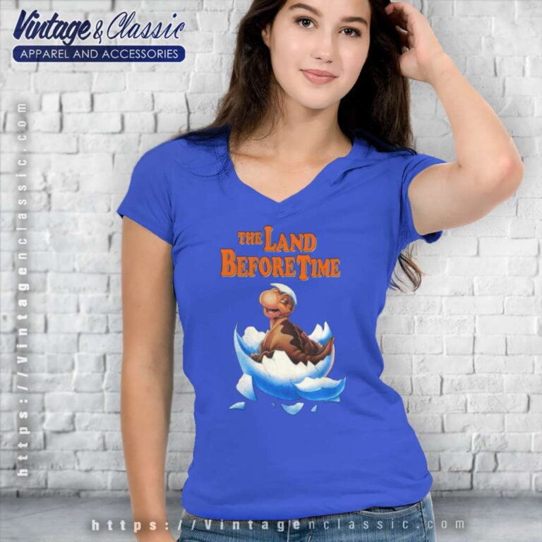 Vintage The Land Before Time 80s Film Dinosaur V Neck TShirt Vintage The Land Before Time 80s Film Dinosaur V Neck TShirt